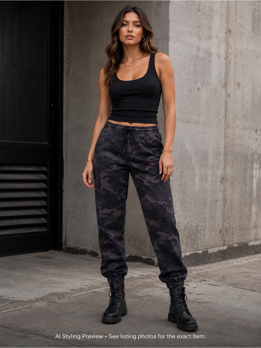 Abercrombie & Fitch Women’s L Dark Camo Stretch Jogger Pants